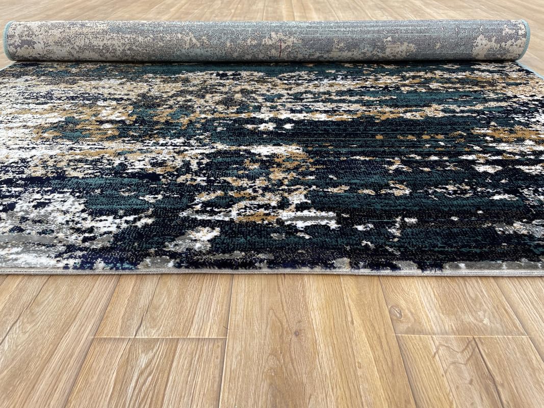 Artistic Terrain Inspired Textured Floor Rug