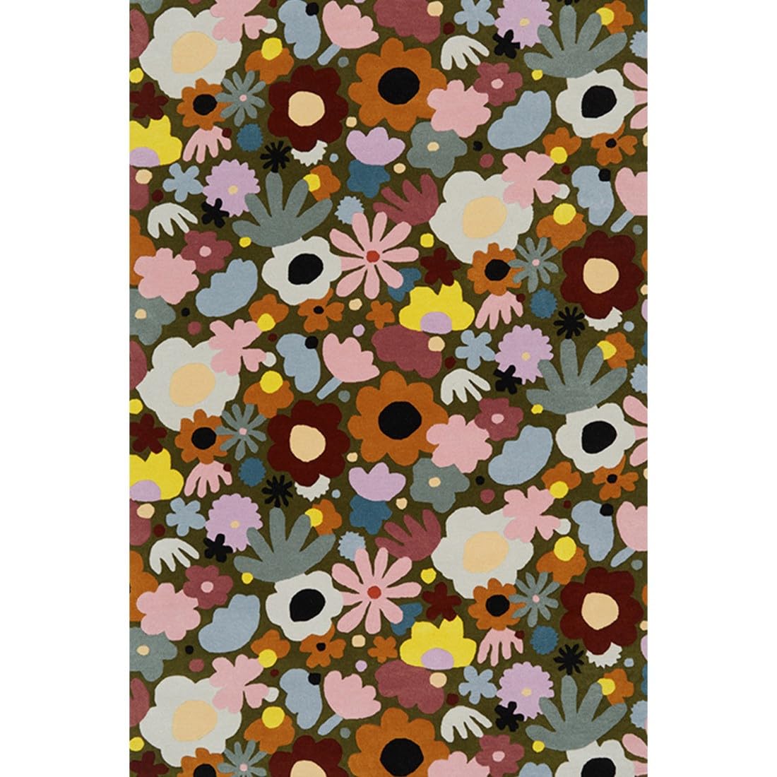 Handmade Carpet Colorful Floral Rug