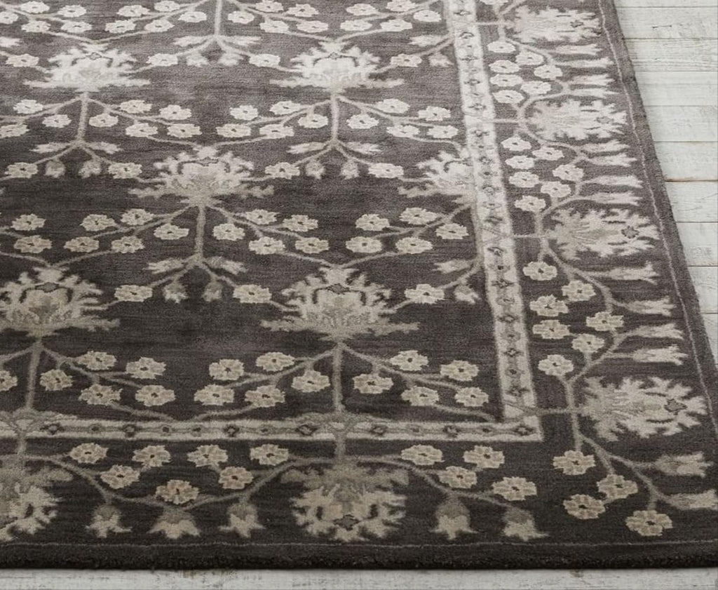 Charcoal & Ivory Hand Tufted Wool Rug