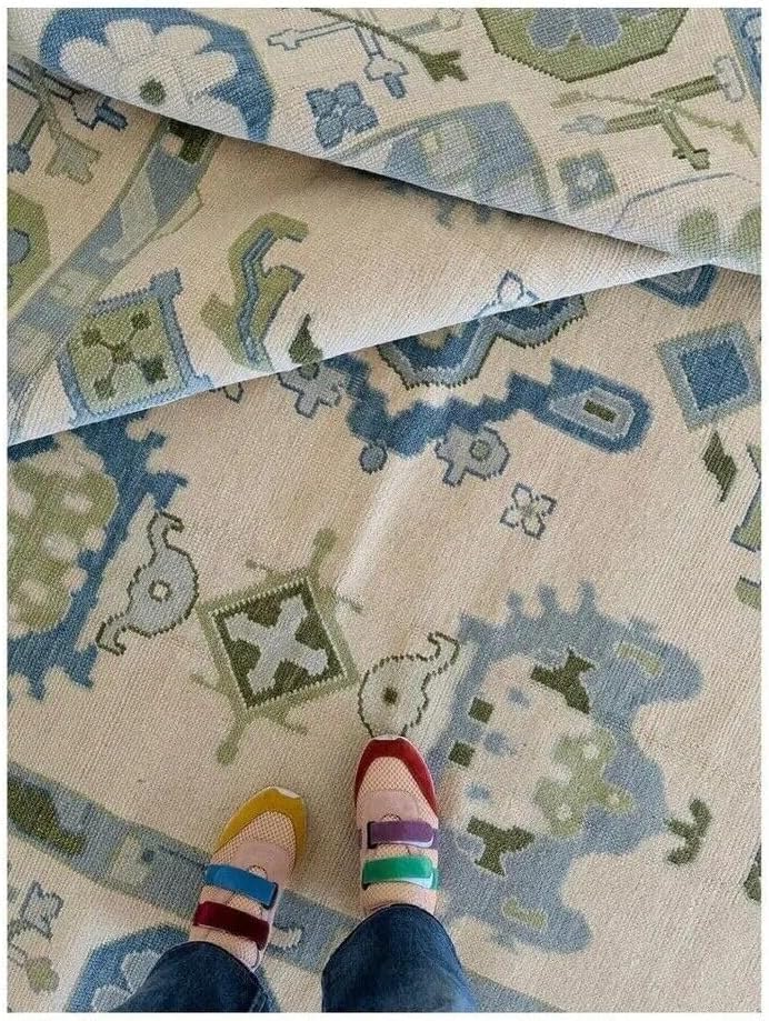 Hand Knotted Oushak Rug for Living Room, Dining Room, Office, Bedroom, Hand Knotted Wool Rug