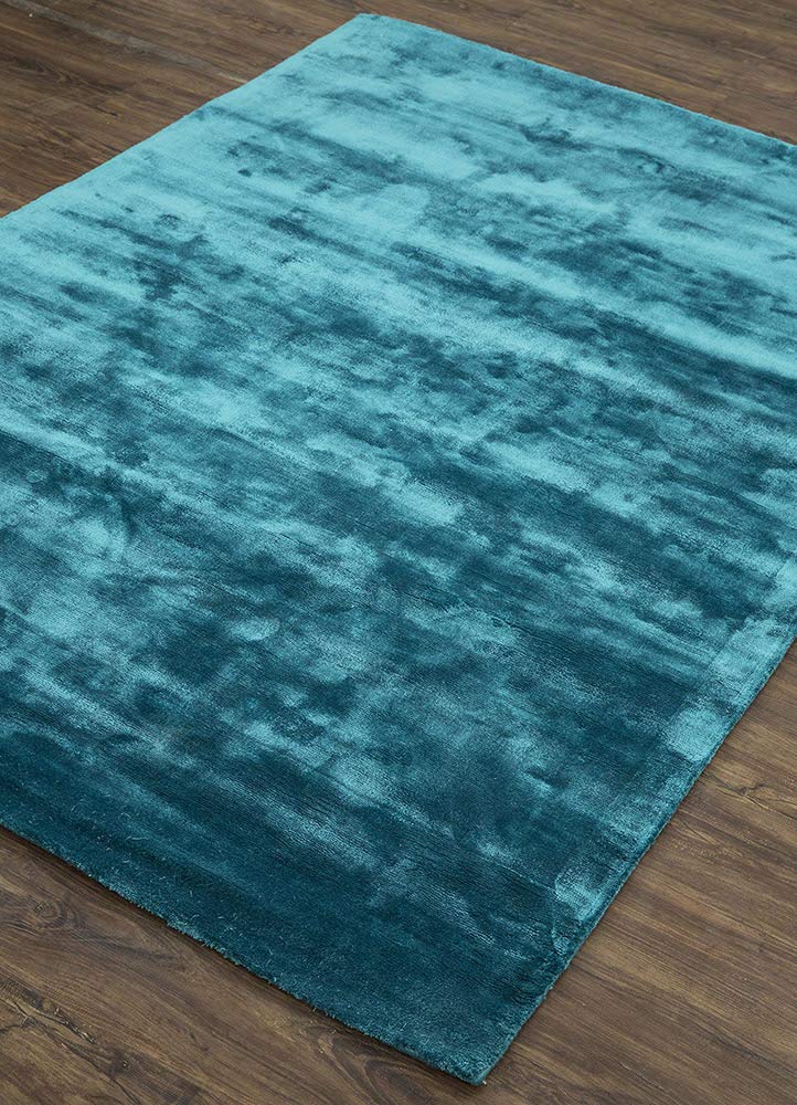 Teal Blue Soft Finish Viscose Carpet