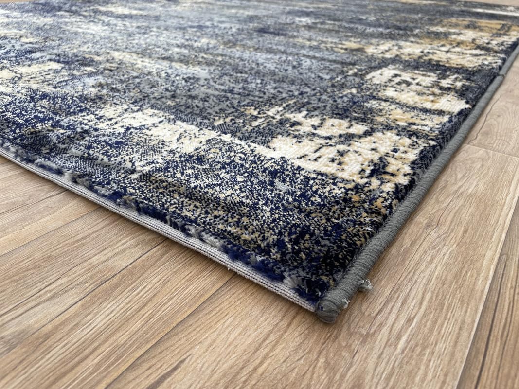 Elegant Faded Texture Neutral Tone Rug