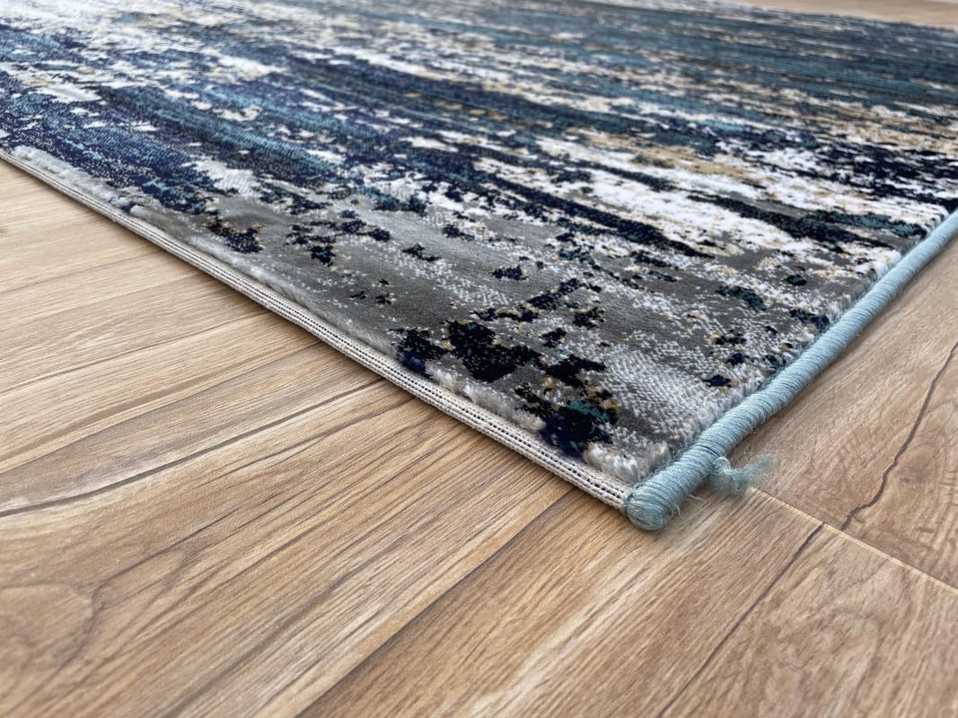 Artistic Terrain Inspired Textured Floor Rug