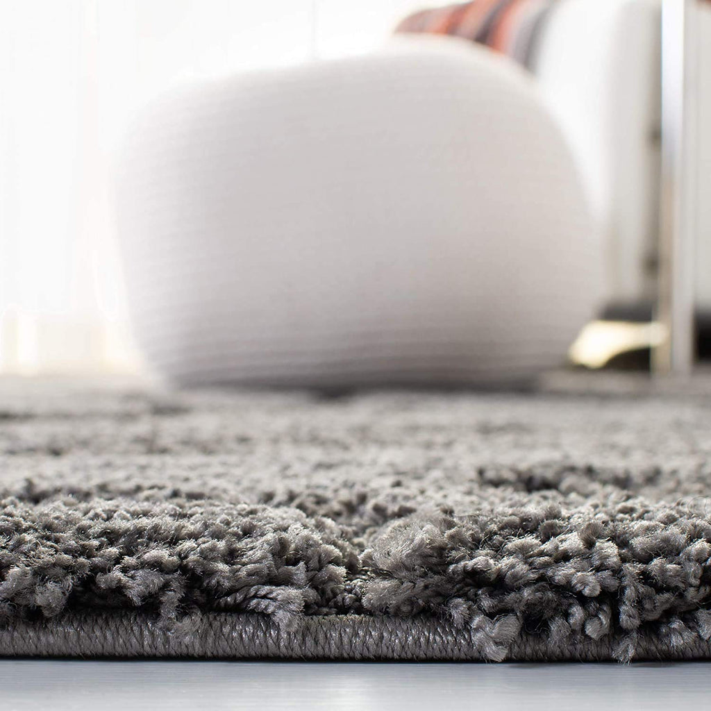 Dark Grey Ornamental Scroll Carpet & Rug