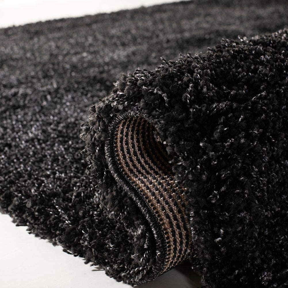 Elegant Jet Black Plush Carpet