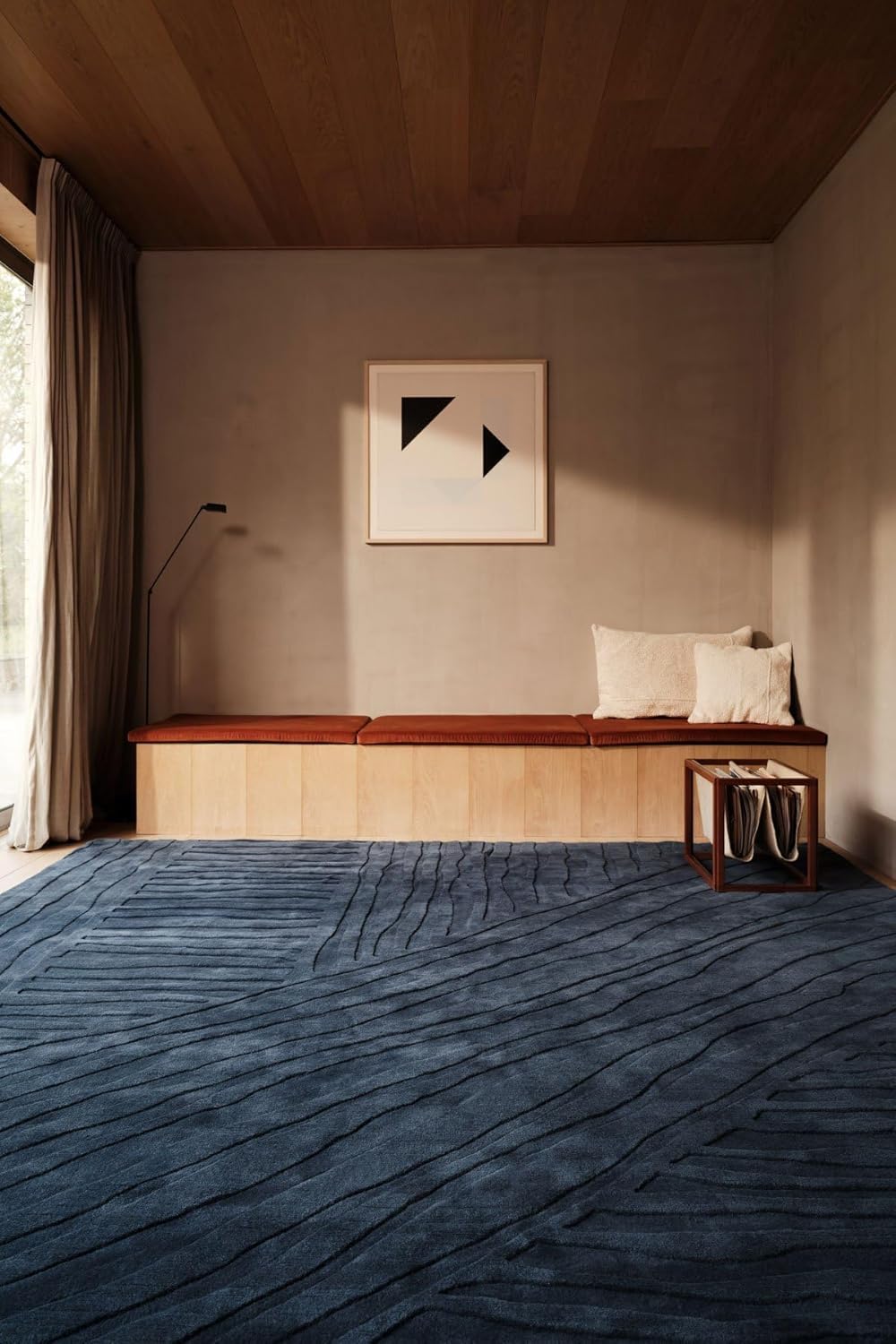Deep Navy Organic Wave New Zealand Wool Carpet