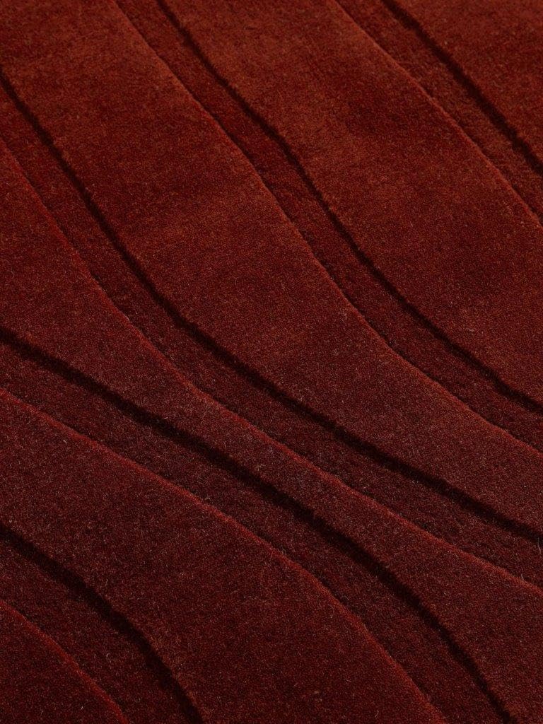 Rich Terracotta Wave Handmade Tufted Carpet