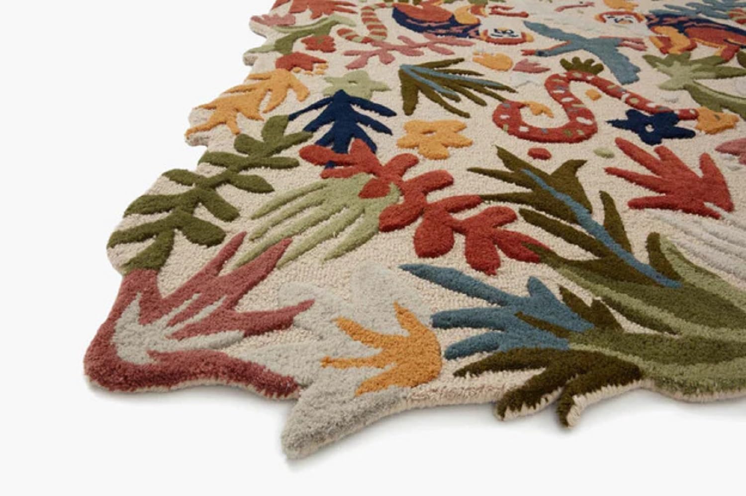 Irregular Floral Area Rug