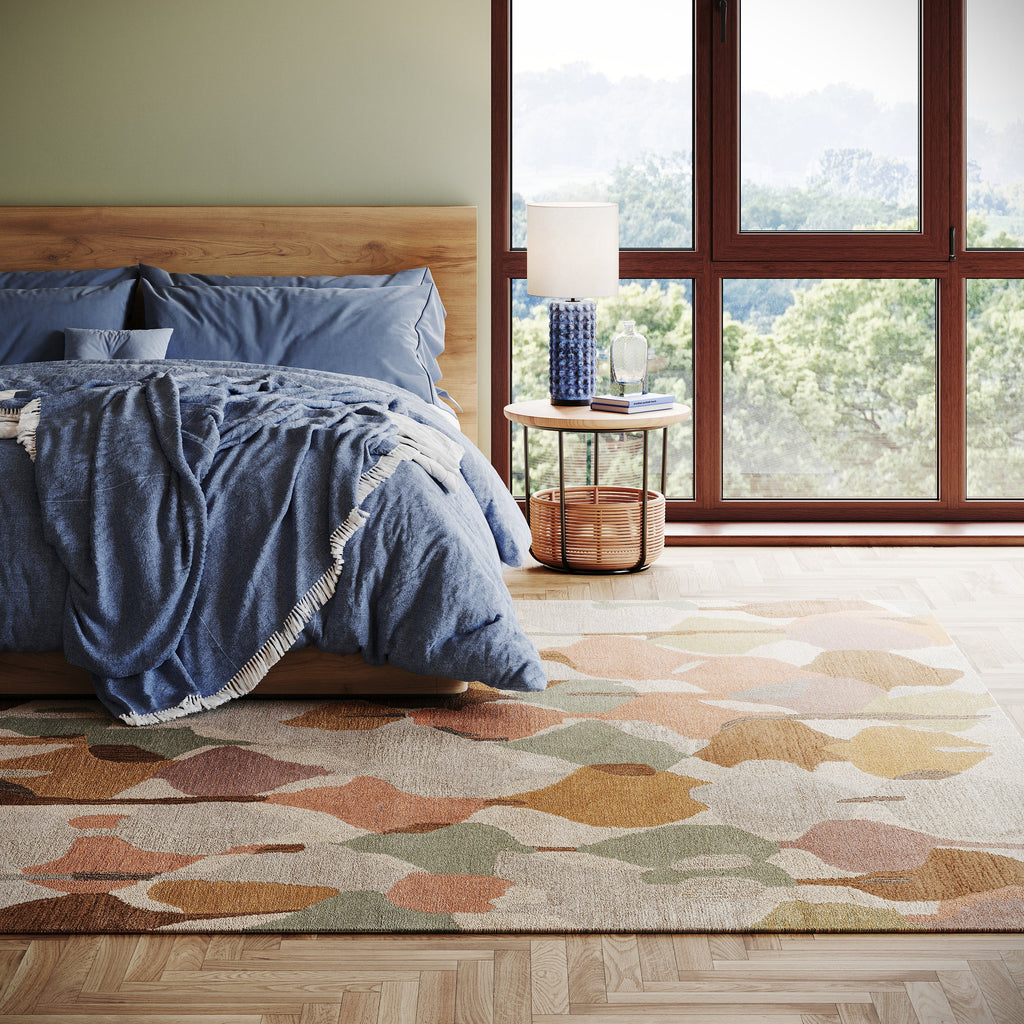 Multicolor Artisan Foliage Modern Rug