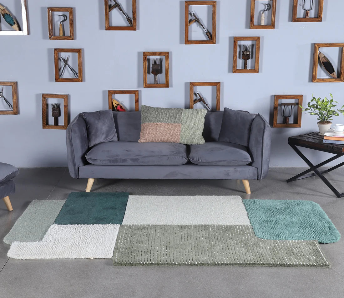 Designer Patchwork Wool Rug