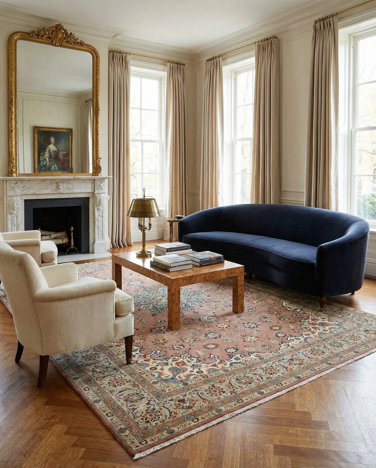 Royal Kashan Dusky Rose Wool Rug