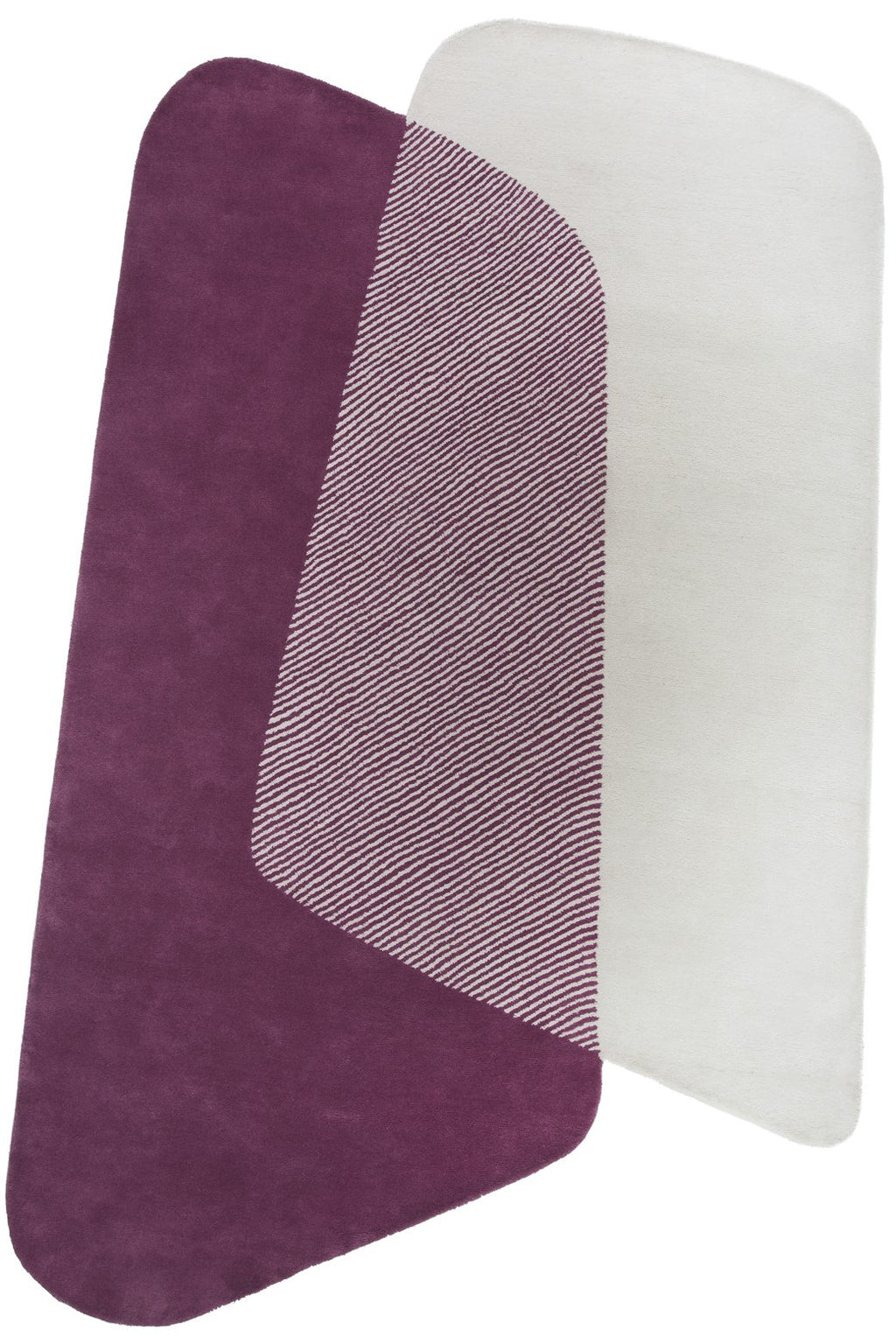 Plum & Ivory Hand-Tufted Wool Art Rug