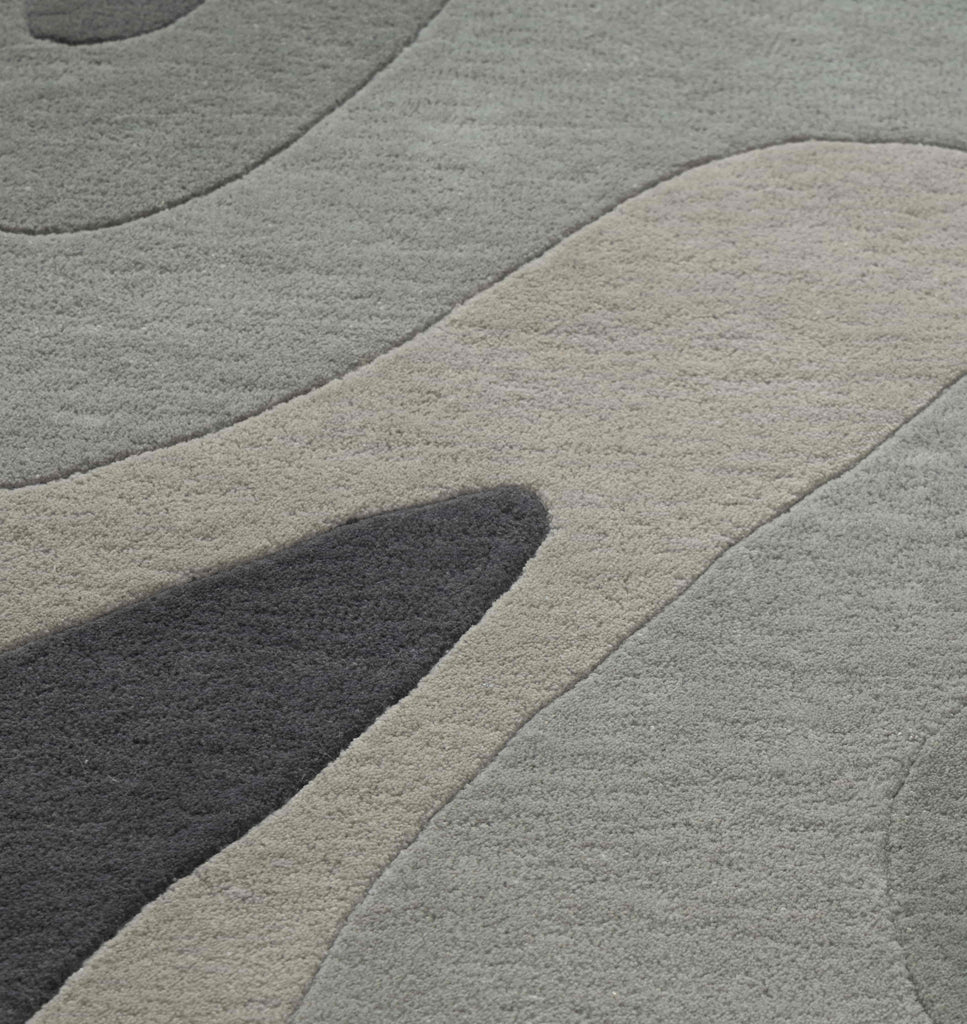 Storm Grey Contemporary Wool Rug