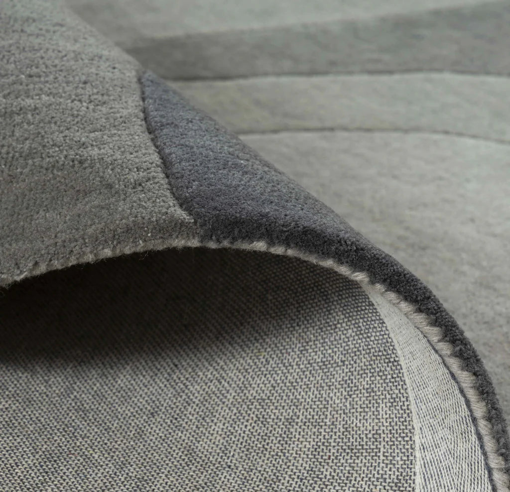 Storm Grey Contemporary Wool Rug