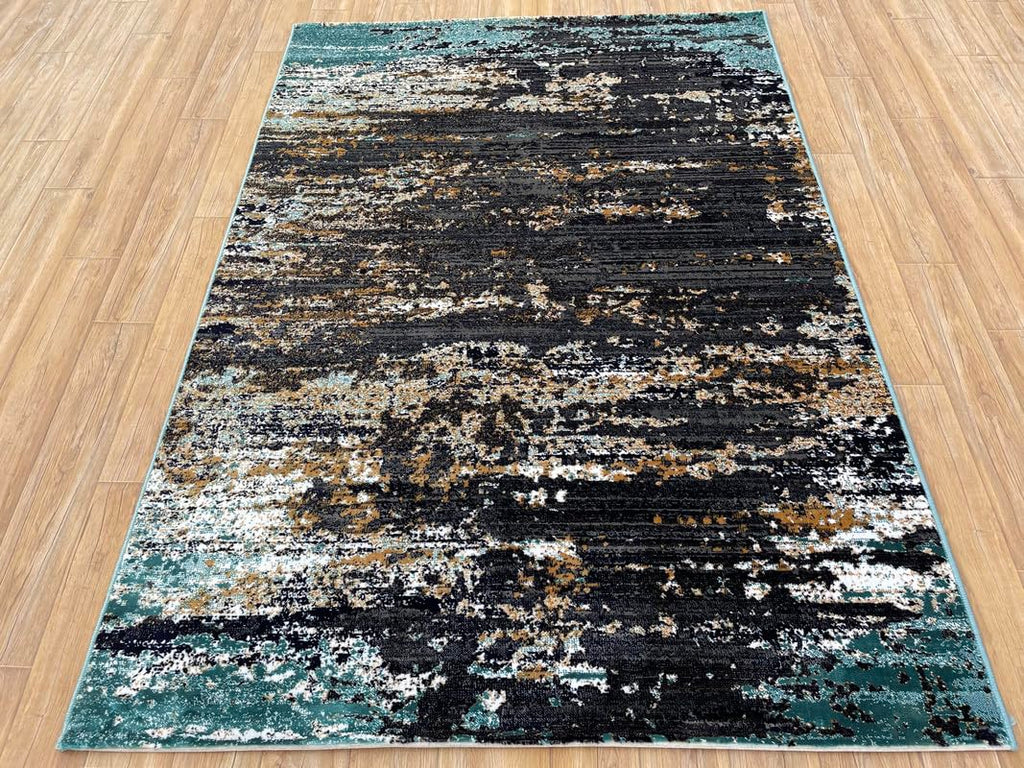 Bold Abstract Layered Texture Designer Rug