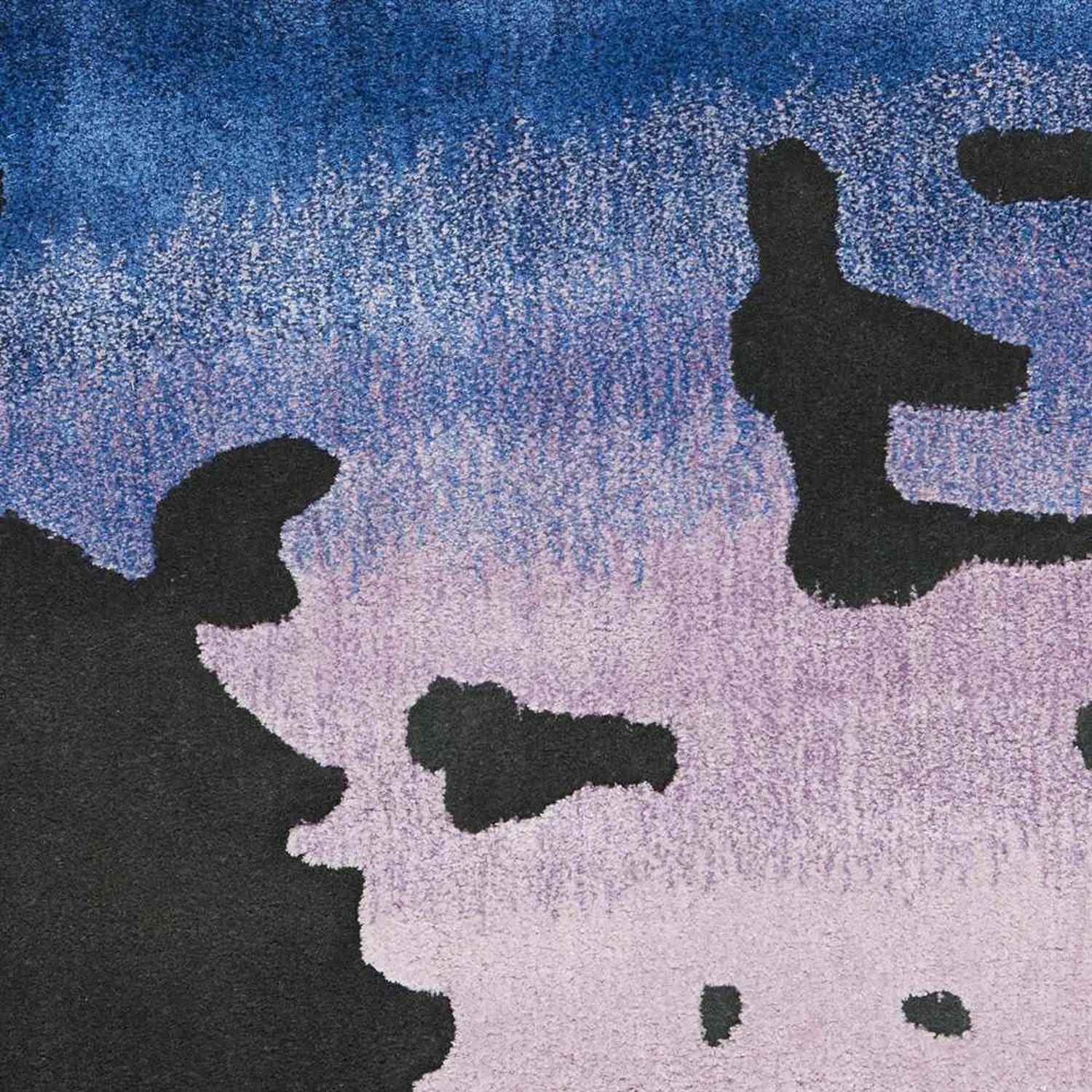 Blue Abstract Wool & Viscose Carpet