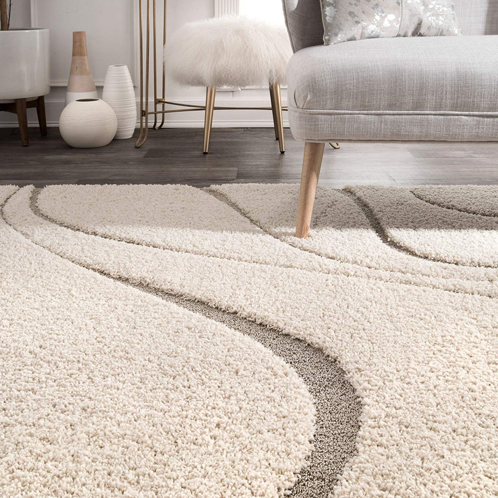Abstract Flowing Curves Area Rug