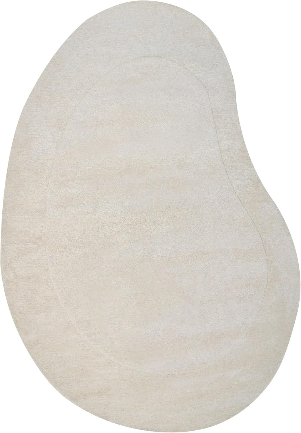 Alabaster Cream Curved Pebble Rug