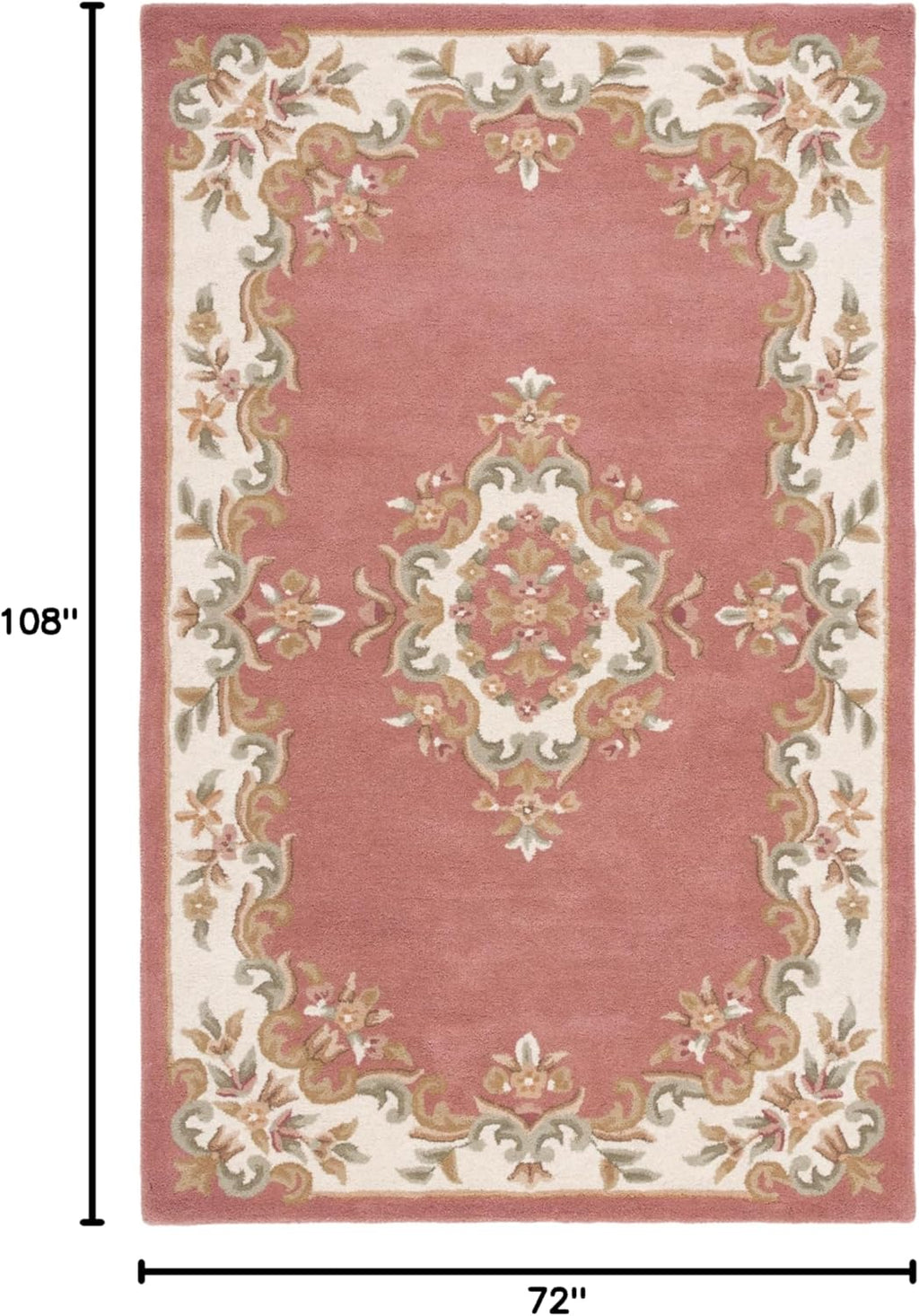 Abushan Traditional Blush Pink Medallion Rug