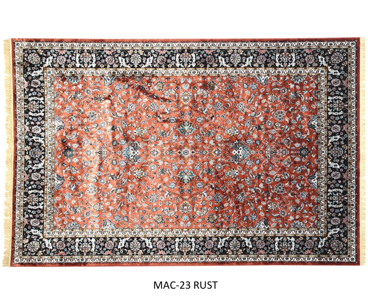 Rust Imperial Allover Floral Heritage Rug