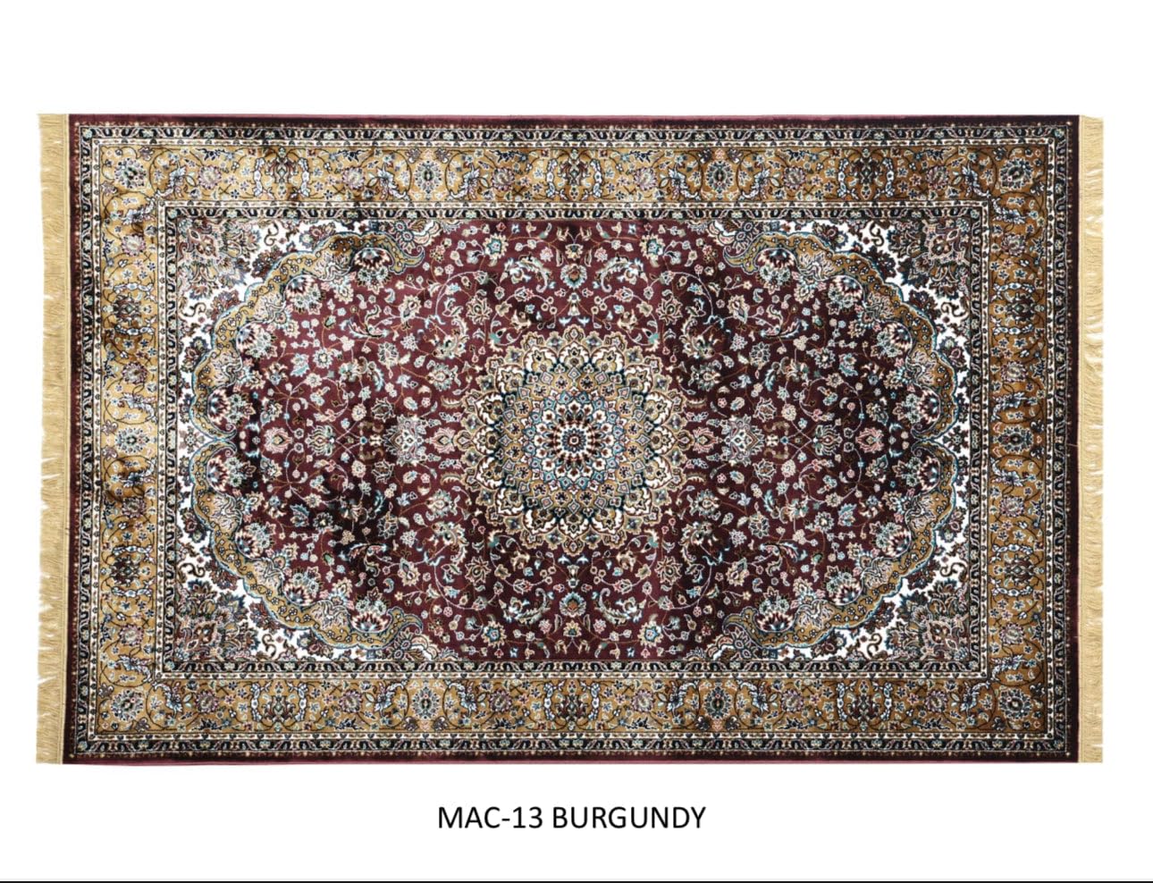 Rich Brown Persian Silk Classic Border Rug