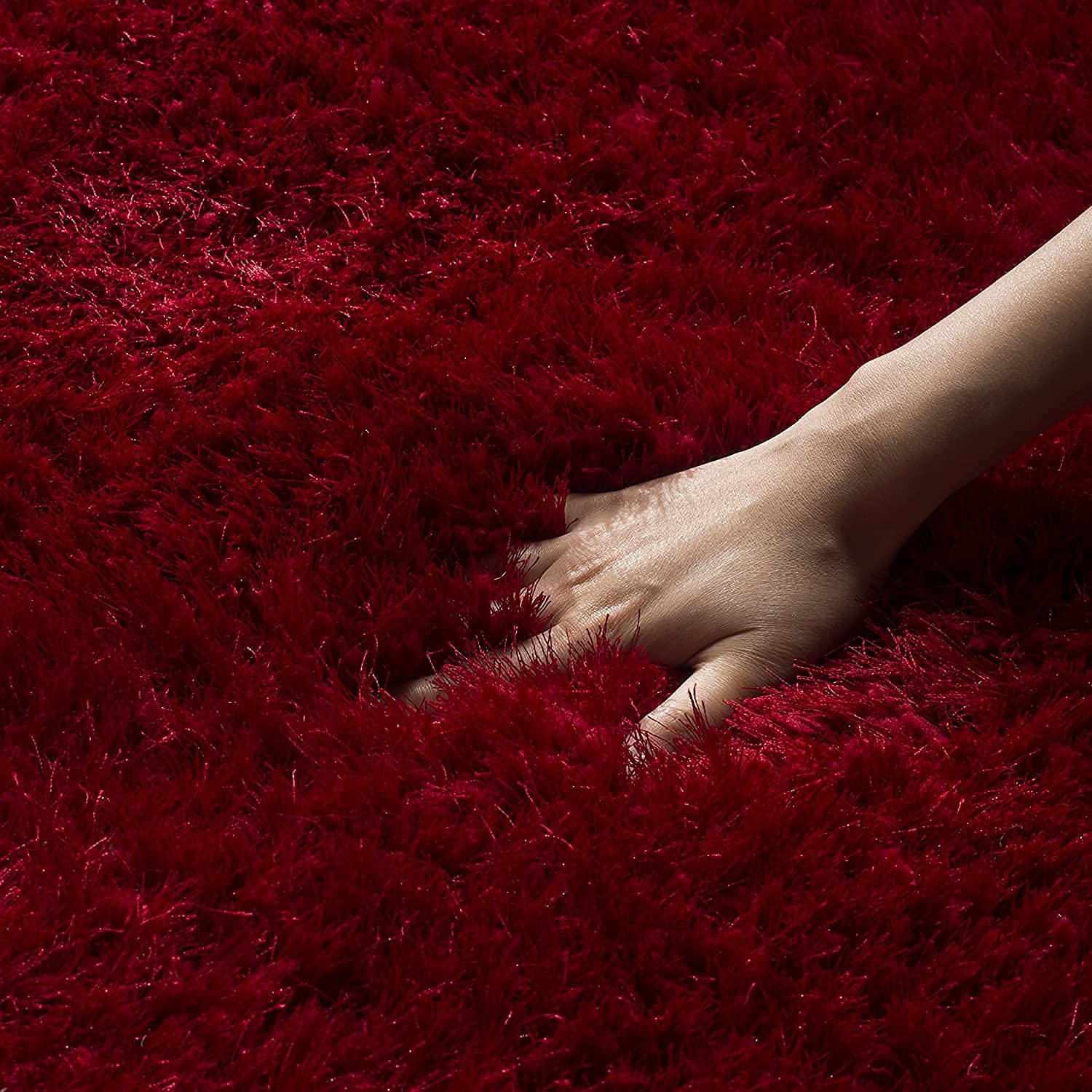 Ruby Red Soft Fluffy Area Carpet