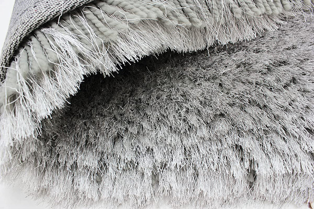 Luxury Silver Grey Shag Area Rug