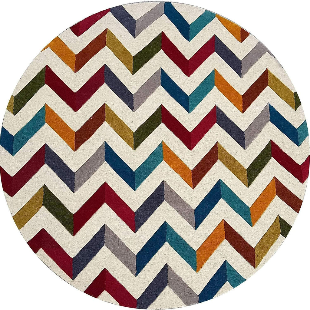 Export Quality Handmade Woollen Round Carpet – Elegant Living Room Floor Rug