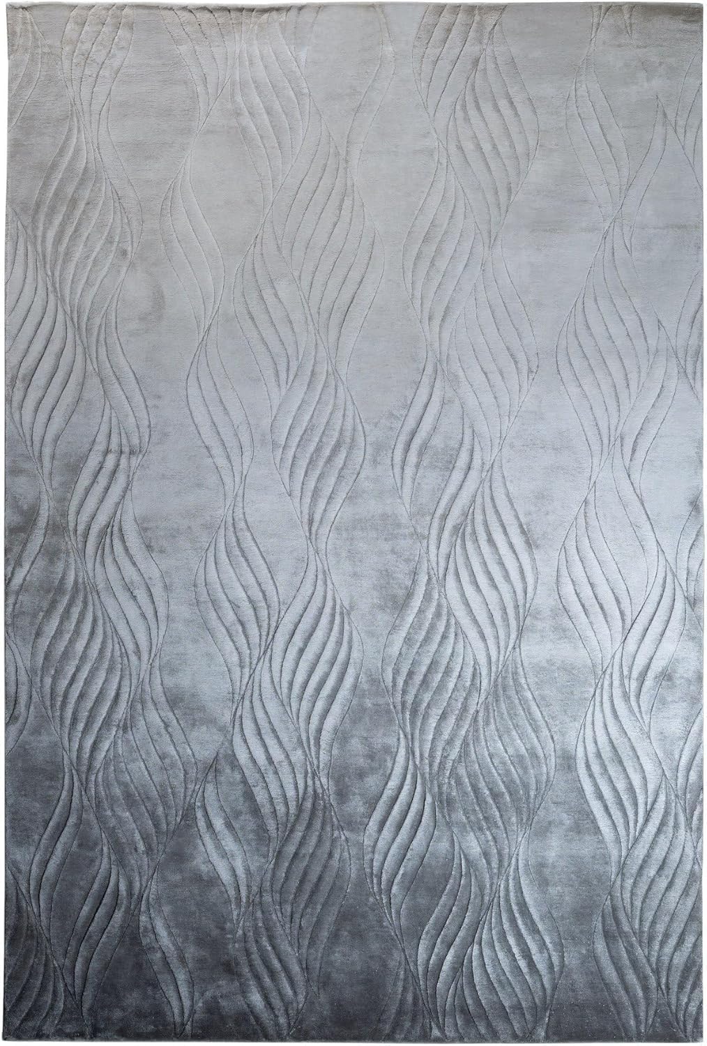 Grey Wave Viscose Designer Carpet
