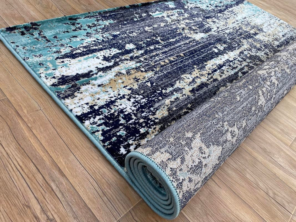 Bold Abstract Layered Texture Designer Rug
