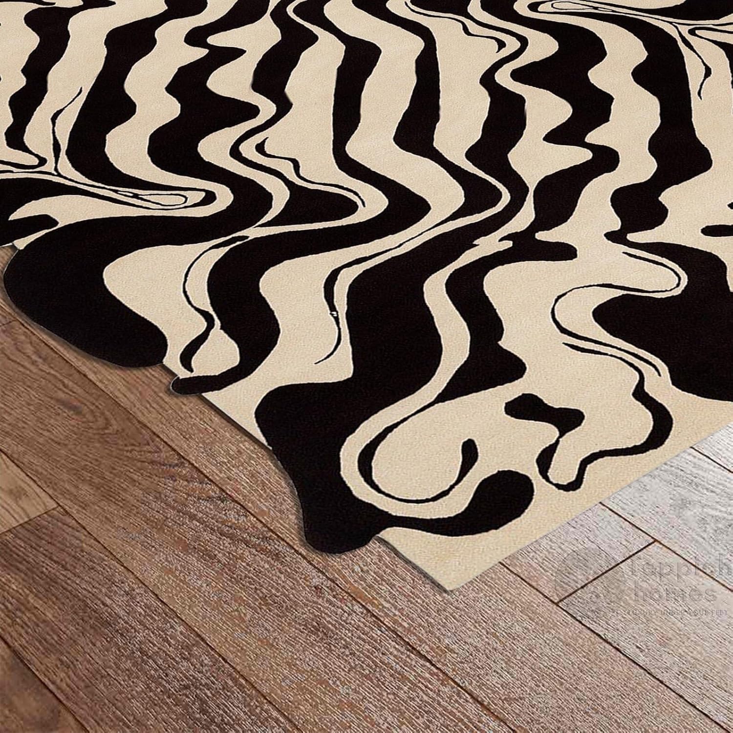 Irregular Floral Area Rug