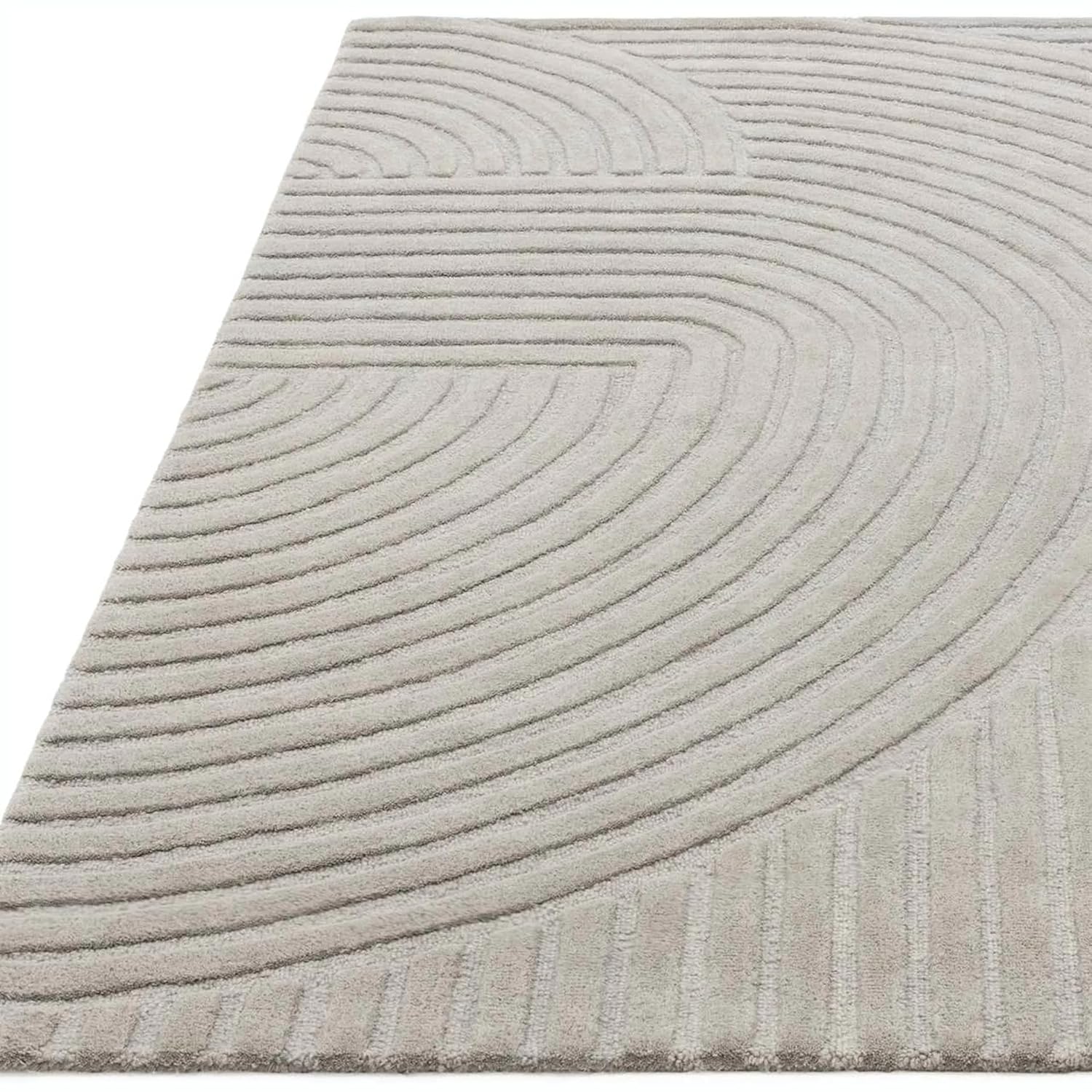 Minimalist Grey Textured Geometric Rug