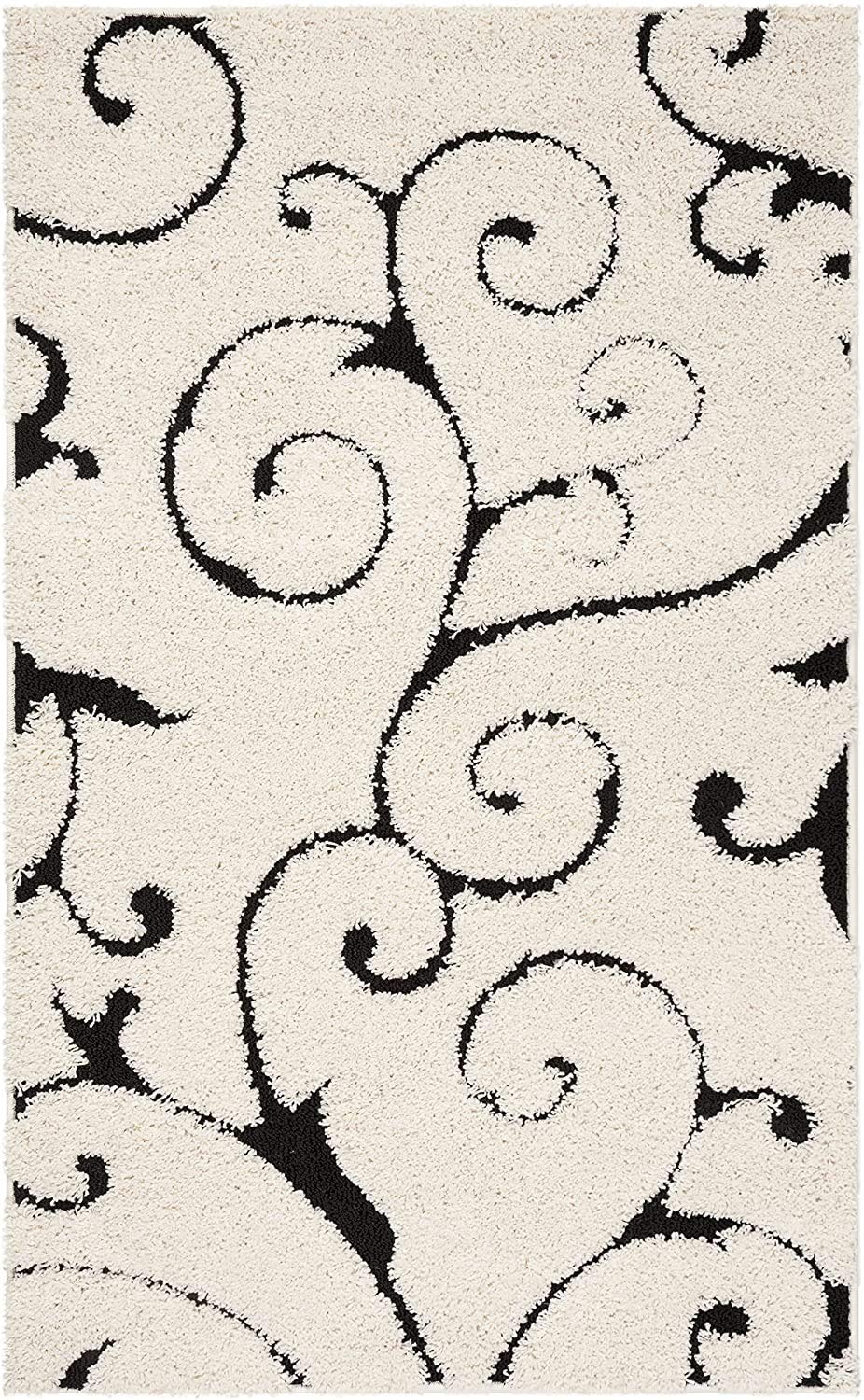 Ivory Swirl Pattern Carpet & Rug