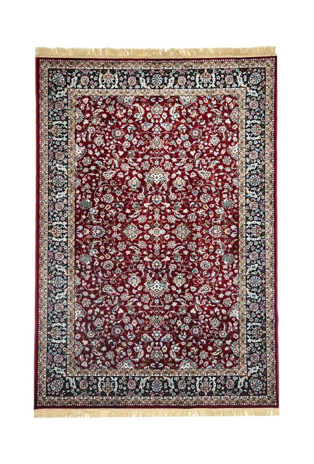 Deep Red Traditional Persian Floral Rug