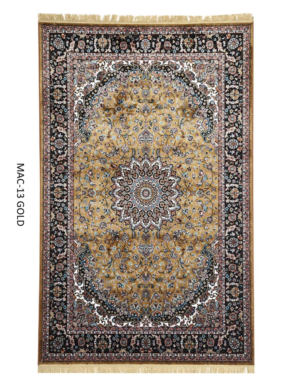 Traditional Vintage Area Rug with Black Border