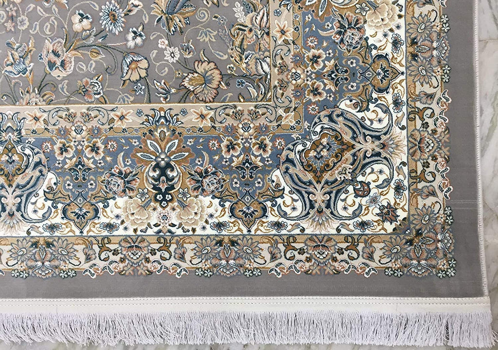 Vintage Irani Carpet with Soft Muted Floral Pattern Detail