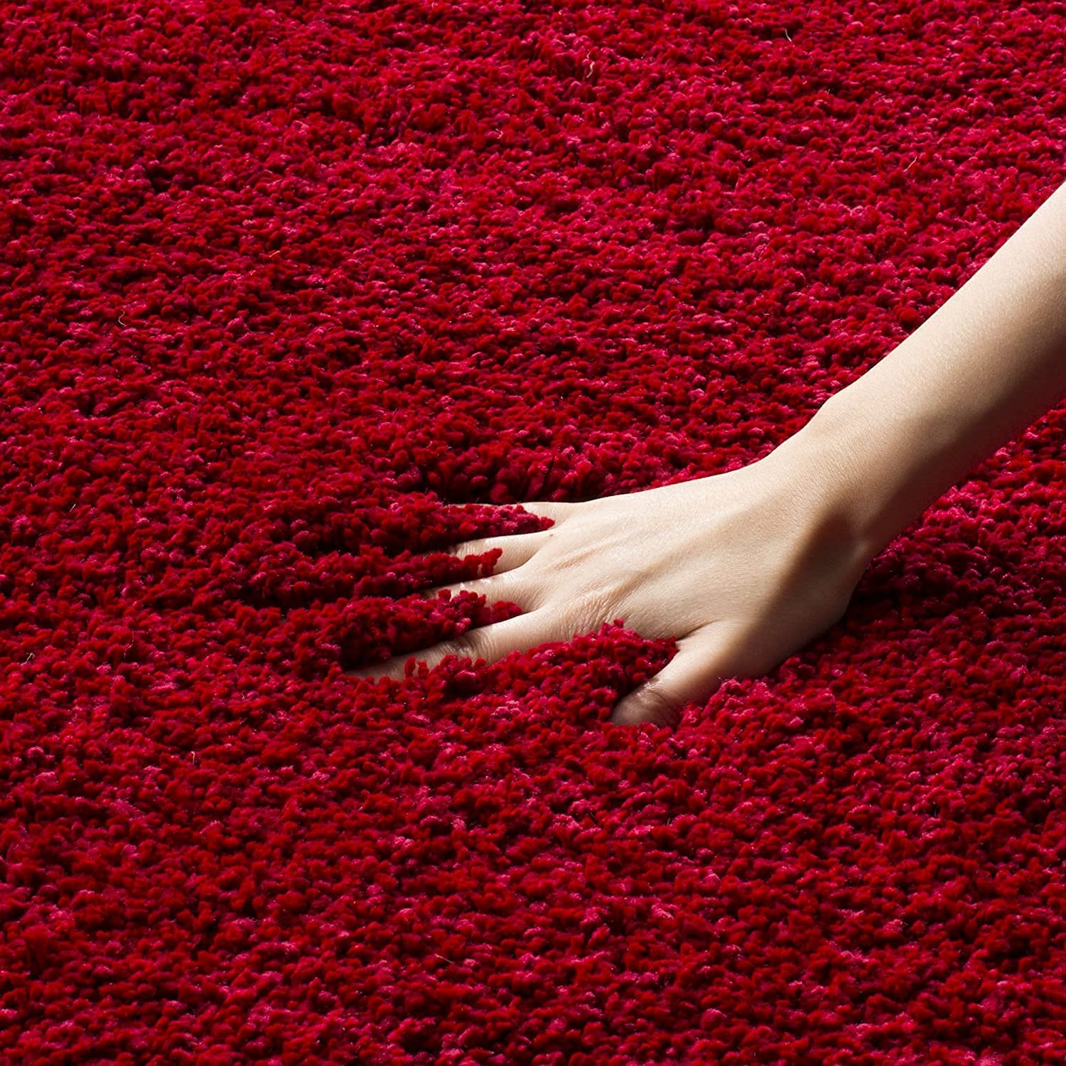 Velvet Red Soft Shaggy Carpet