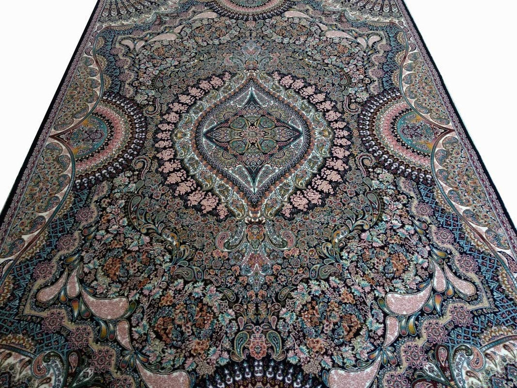 Artistic Irani Carpet with Complex Medallion and Dense Detailing