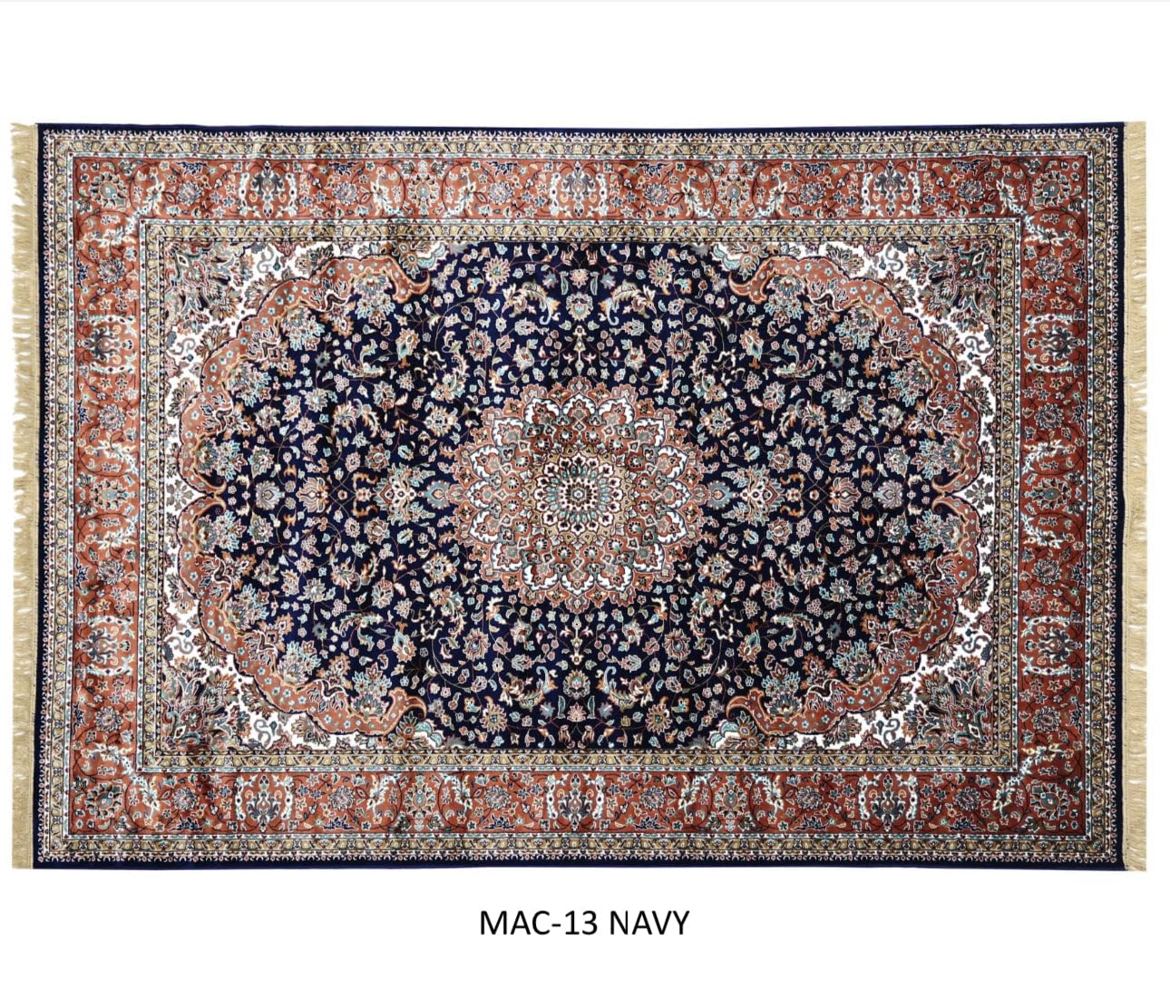 Navy Blue with Elaborate Border Rug