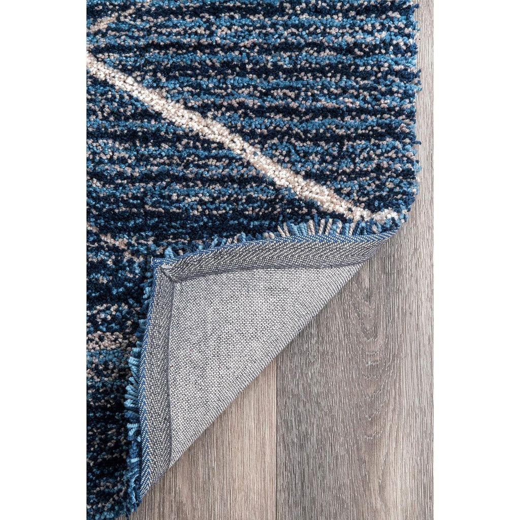 Navy Blue Diamond Trellis Rug
