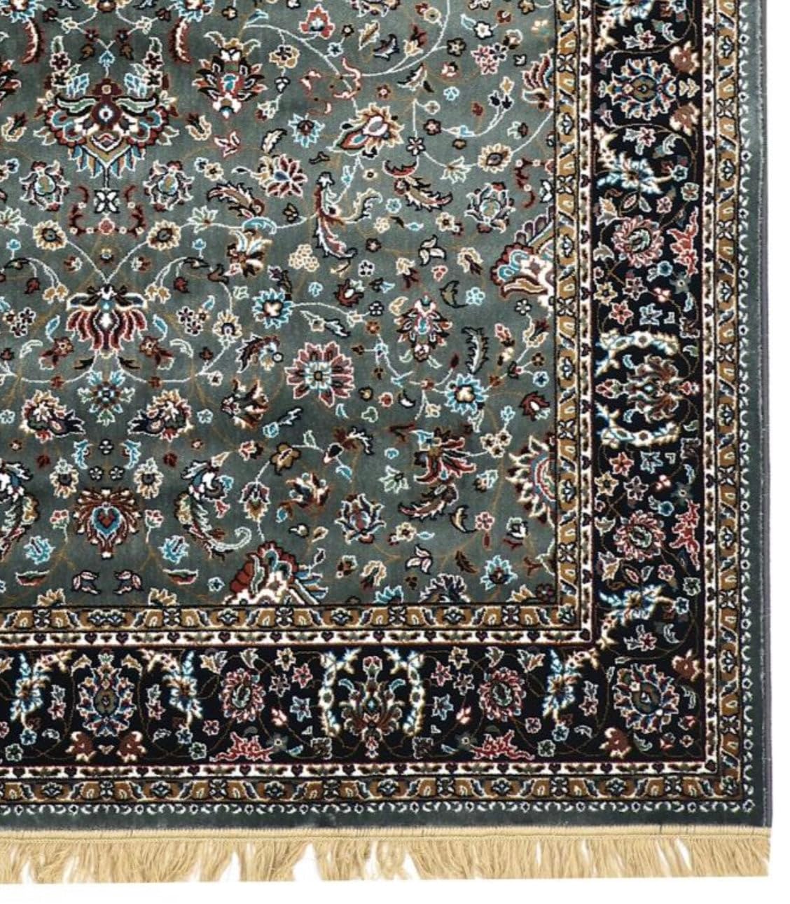 Elaborate All Over Floral Persian Silk Rug