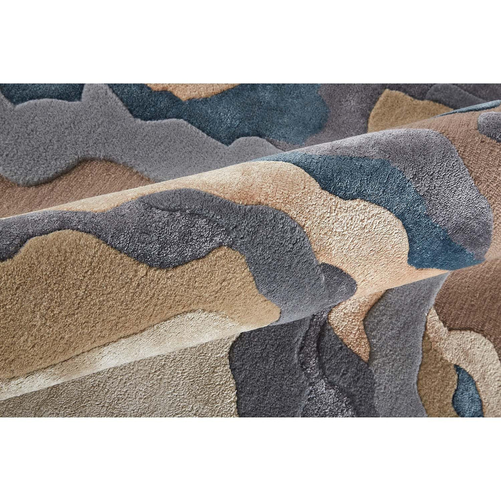 Designer Abstract Terrain Wool & Viscose Carpet