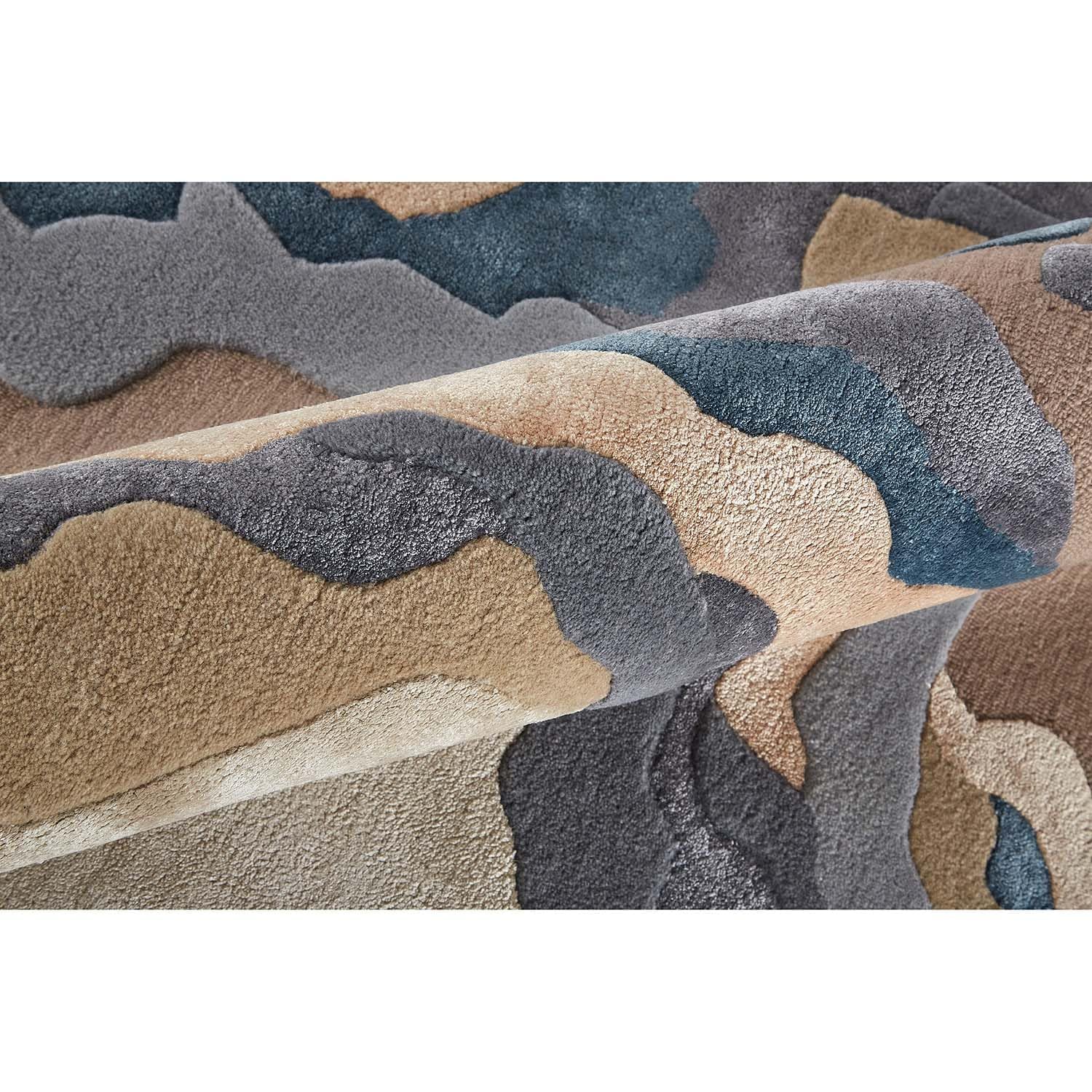 Designer Abstract Terrain Wool & Viscose Carpet