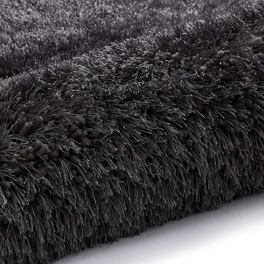 Deep Grey Plush Living Room Carpet