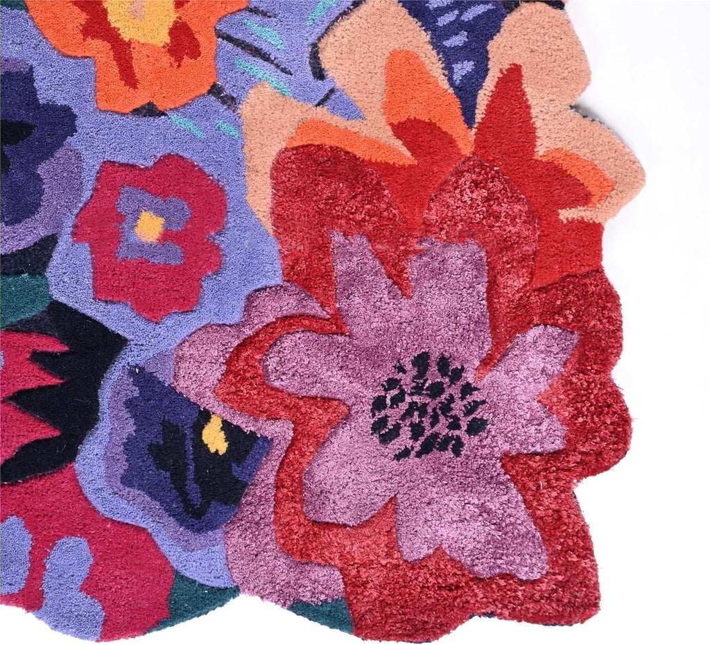 Navy Nocturne Floral Composition Rug