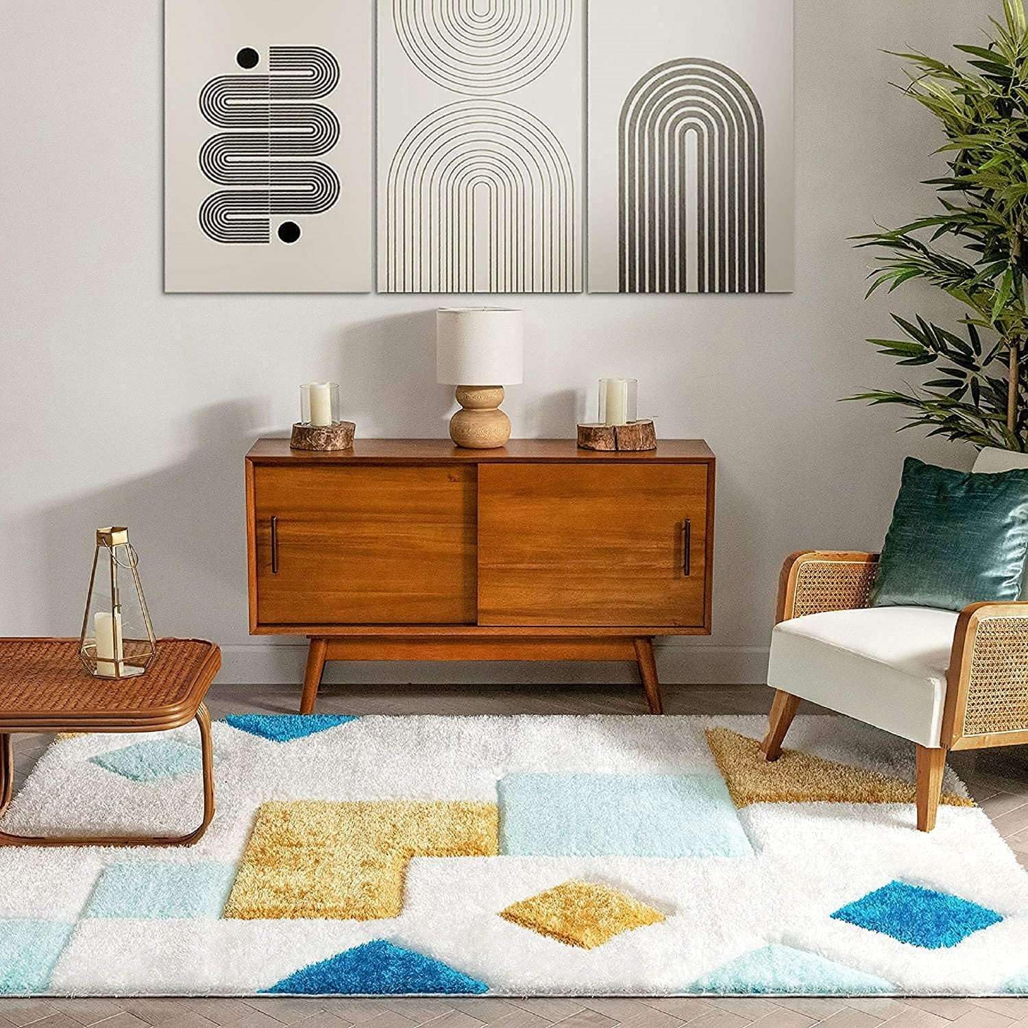 Abstract Geometric Accent Rug