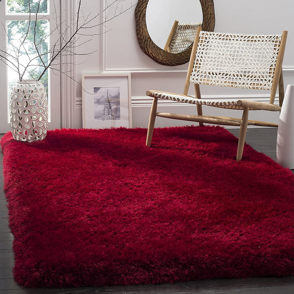 Ruby Red Soft Fluffy Area Carpet
