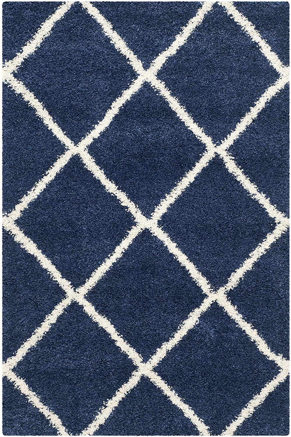 Diamond Pattern Blue Carpet & Rug