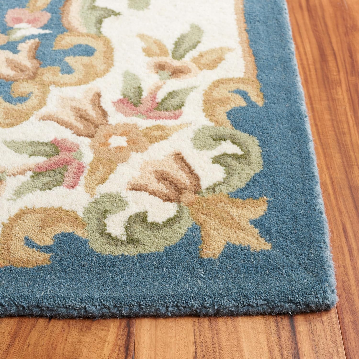 Blue Elegant Abushan Floral Carpet & Rug