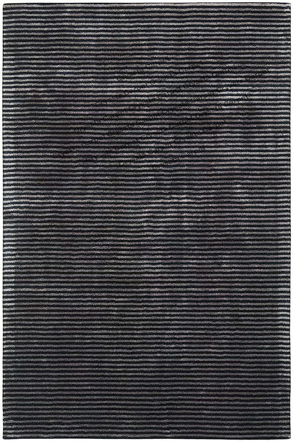 Modern Charcoal Micro-Stripe Area Rug